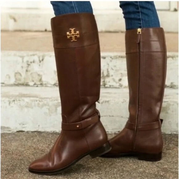 Tory Burch Everly Leather Boot In Brown. Sz: 6.5 - Picture 1 of 11